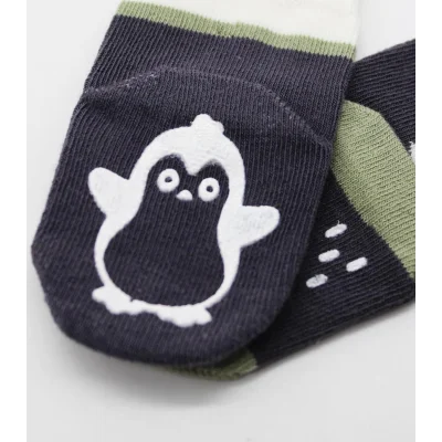 Bistyle Hayvan Figürlü Kaymaz Erkek Soket Çorap, 2'li, Antrasit