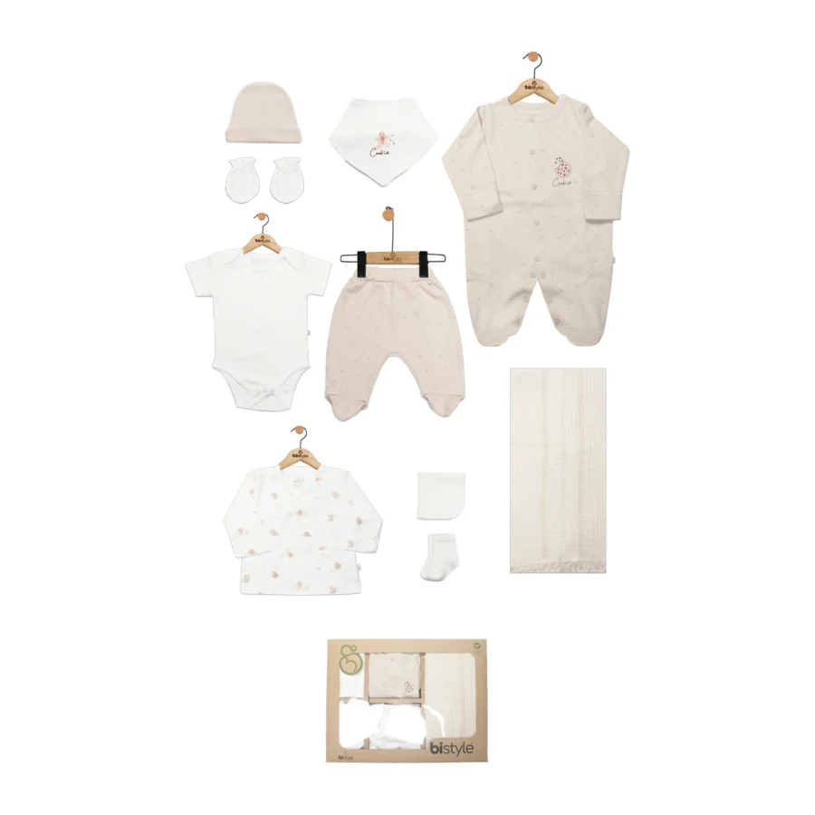 Bistyle Cookies Make Happy Hastane Çıkışı, 10 Parça, Ekru