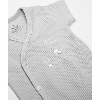 Bistyle Flying Elephant Yarım Kol Badi, 2'li, Ekru, Gri