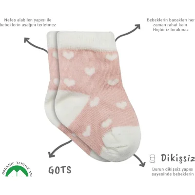 Bistyle Penye Cute Stars Soket Çorap, 3'lü, Pembe