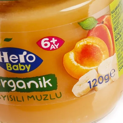 Hero Baby Organik Kayısı Muz Püresi Kavanoz Mama, 120 g
