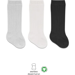 Bistyle Derby Dizaltı Çorap 3'Lü BS40101 Ekru, Gri, Siyah