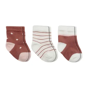 Bistyle Penye Kız Soket Çorap, 3'lü, Pudra