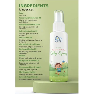 Babyton Organik ve Doğal İçerikli Vücut Koruyucu Sprey