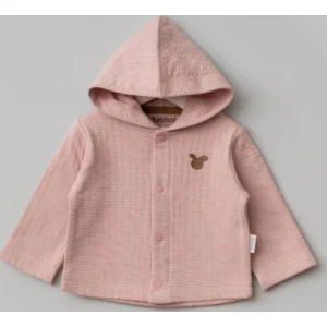 Bebitof Kapüşonlu Bebek Hırka, Pudra