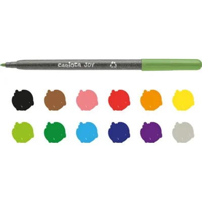 Carioca Ecofamıly Joy Süper Yıkanabilir Keçeli Boya Kalemi, 12'li