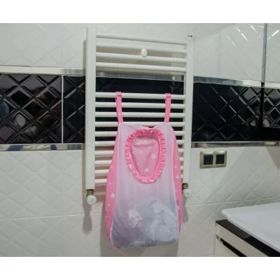 Sevi Bebe Kirli Çamaşır Torbası, Pembe, Yıldız