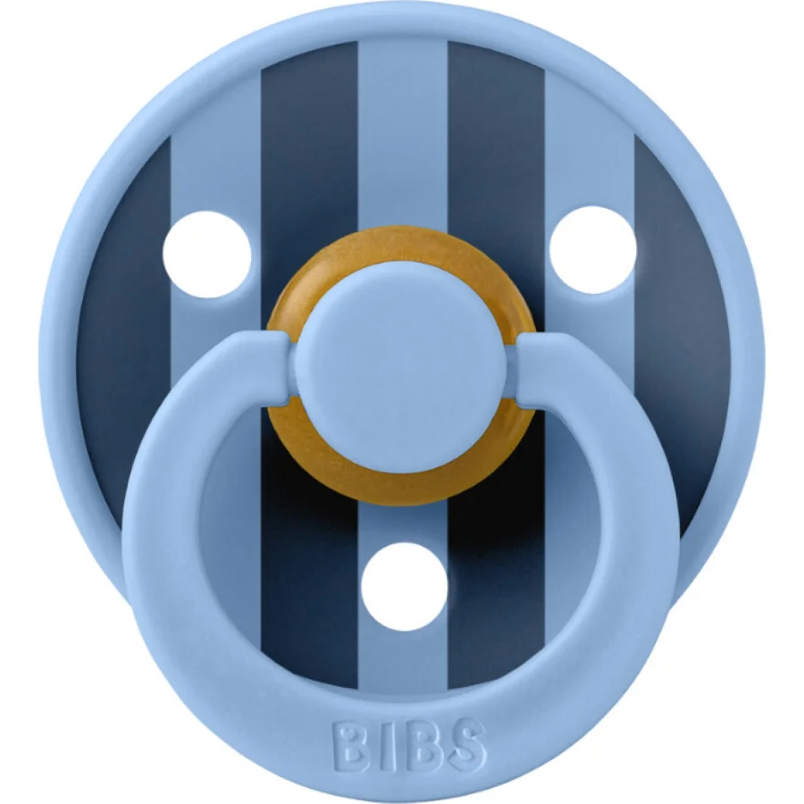 Bibs Studio Colour Block Kauçuk Emzik, 0-6 Ay, Sky Blue