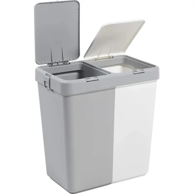 Motek Çok Amaçlı Çift Bölmeli Çamaşır Kirli Sepeti, 80 l