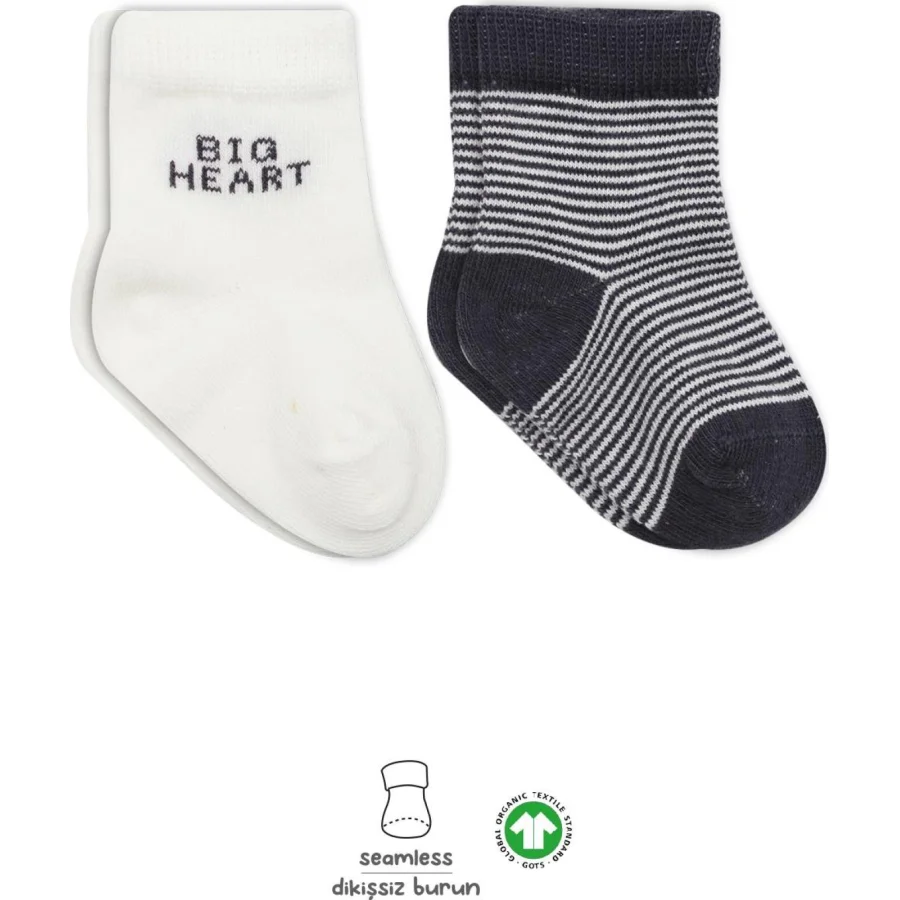 Bistyle 2'Li Big Heart Penye Soket Çorap 10117 Antrasit