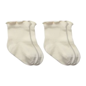 Bistyle Overlok Style Penye Soket Çorap, 2'li, Naturel