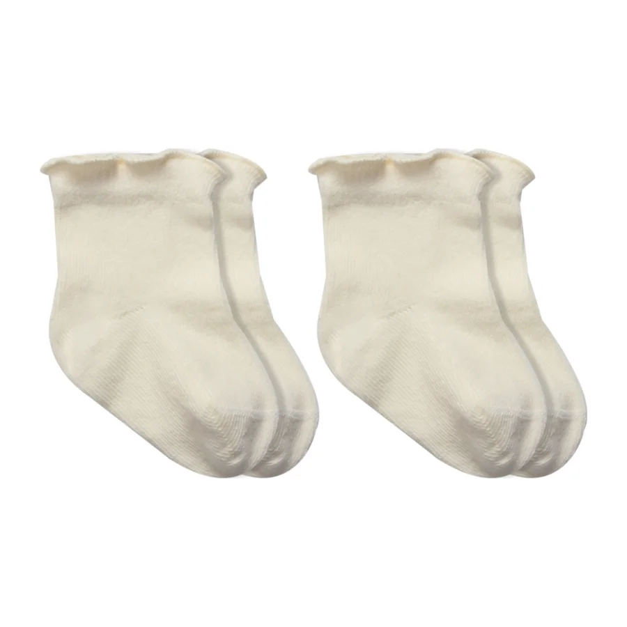 Bistyle Overlok Style Penye Soket Çorap, 2'li, Naturel