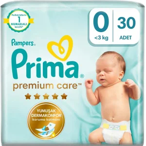 Prima Premium Care Bebek Bezi, 0 Beden, 30 Adet