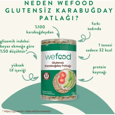 Wefood Karabuğday Patlağı, 100 g