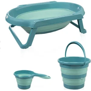 BabyJem Katlanır Banyo 3'Lü Küvet Seti 765 Turkuaz