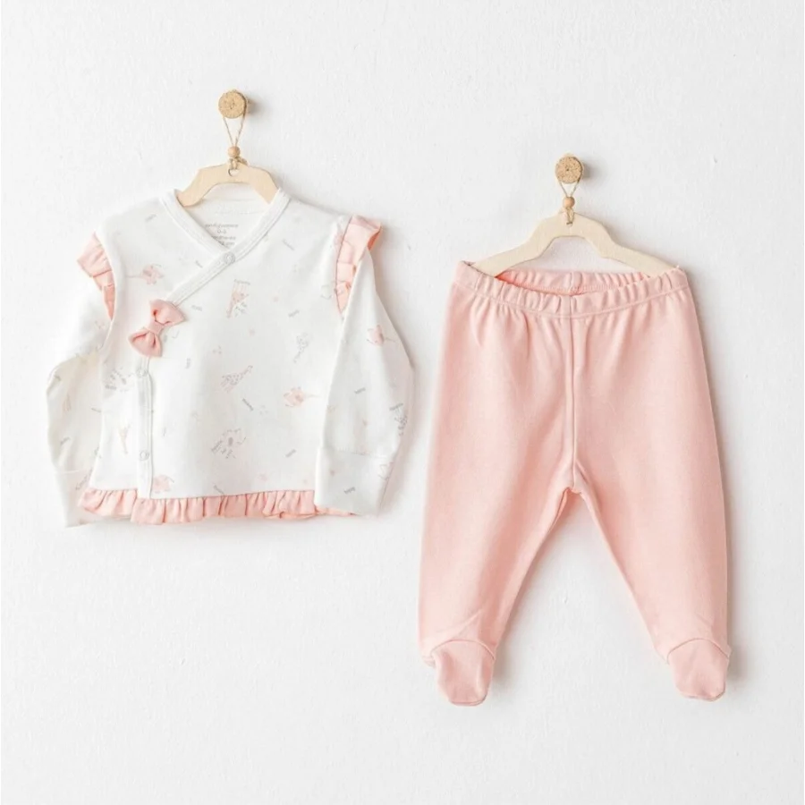 Andywawa Sıde Snap Set Love Family Zıbın Set Salmon, 2'li