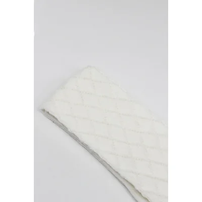 Bistyle Tekli Ekose Kabartma Penye Külotlu Çorap BS50105 Ekru