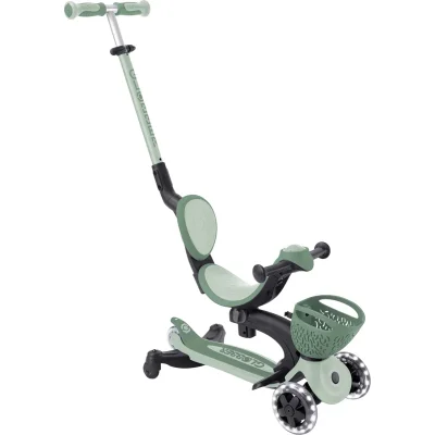 Globber Go Up Baby 360 Scooter, Işıklı, Zeytin Yeşili
