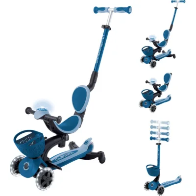 Globber Go Up Baby 360 Scooter, Işıklı, Pastel Mavi