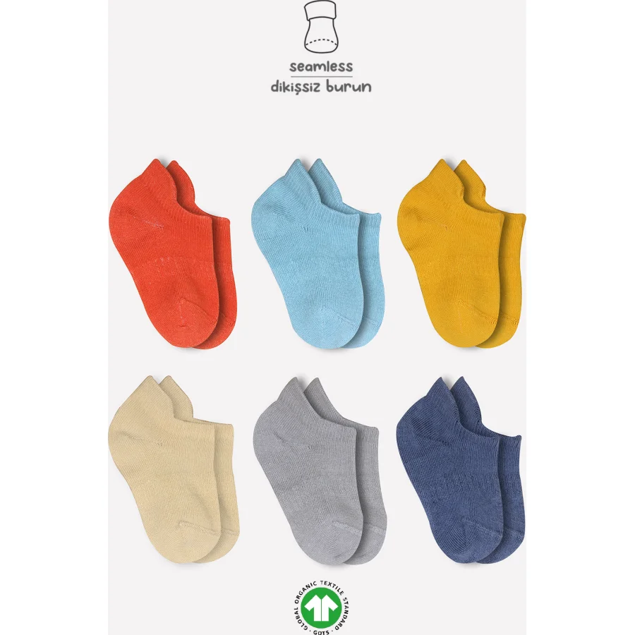 Bistyle 6'Lı Mix Penye Sneakers Çorap 20101 Kremit