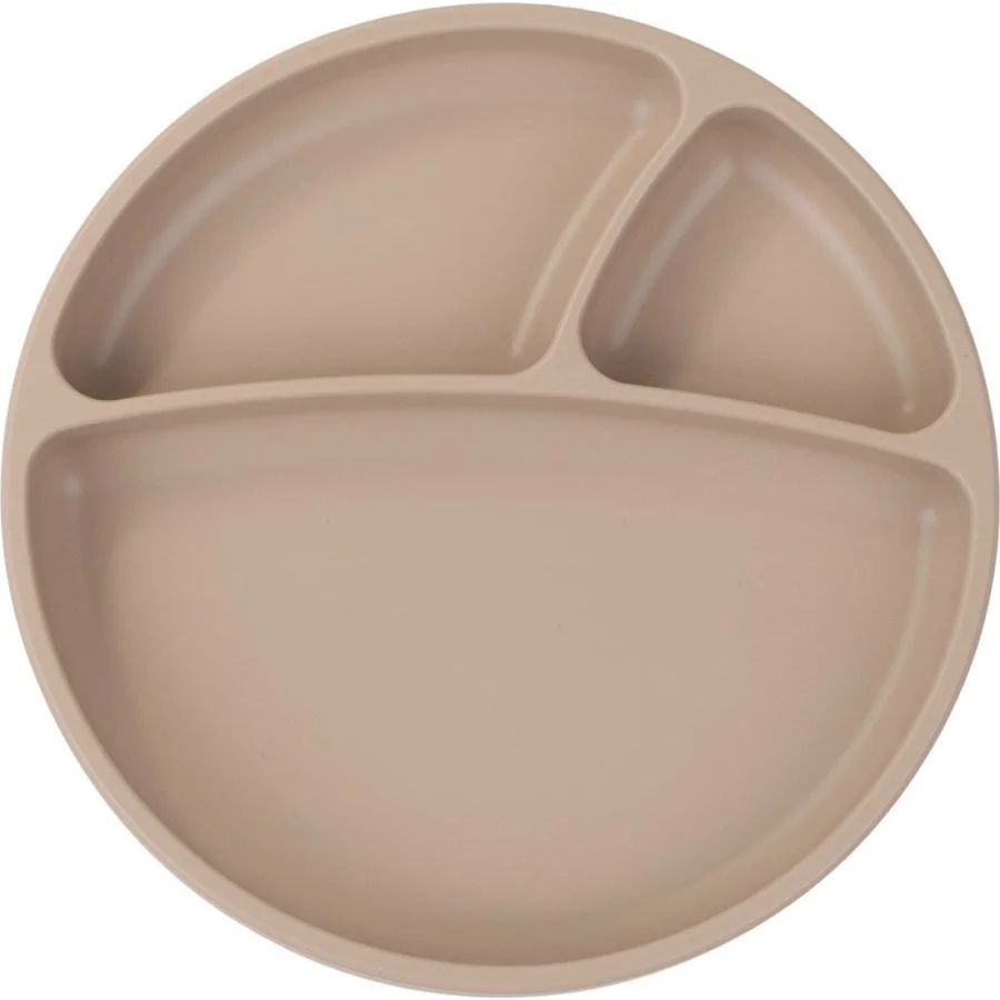 OiOi Porsiyon Vakum Tabanlı Silikon Tabak Bubble Beige