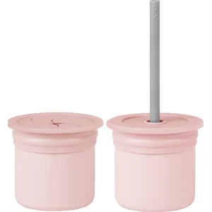 OiOi Ham+Hüp Pipetli Silikon Bardak Seti Pinky Pink / Powder, Gri