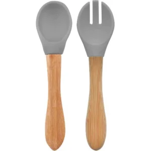 OiOi Mama Kaşığı ve Çatal Seti, Powder Grey