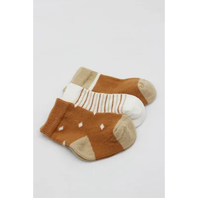 Bistyle 3'Lü Penye Erkek Soket Çorap 10111 Hardal