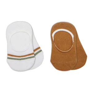 Bistyle Penye Babet Silikon Çemberli Çorap, 2'li, Hardal, Beyaz