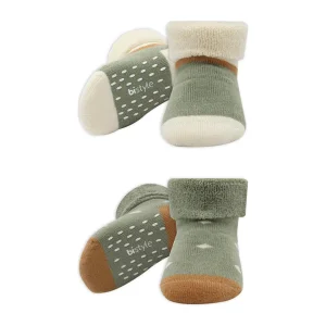 Bistyle Puanlı Kaymaz Havlu Soket Çorap, 2'li, Nil