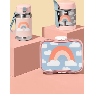 Skip Hop Pipetli Paslanmaz Çelik Suluk, 350 ml, Gökkuşağı