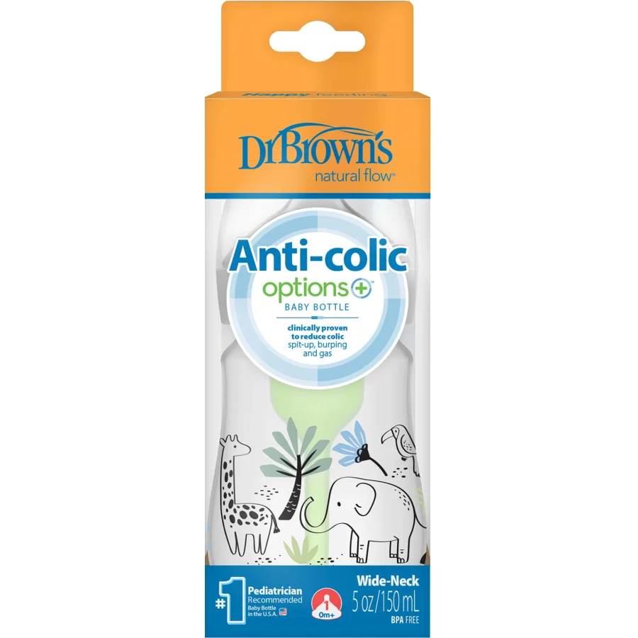 Dr.Brown's Geniş Ağız PP Antikolik Options Biberon, 150 ml, Erkek