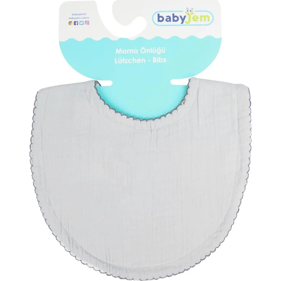 BabyJem Bürümcük Müslin Önlük, Gri