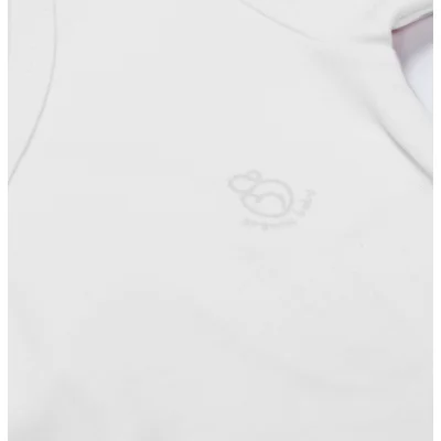 Bistyle Organik Natural Basic Style Kruvaze Uzun Kol Body, Beyaz