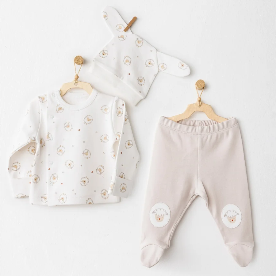 Andywawa Tinyy Sheeps Takım, 3'lü, Ekru