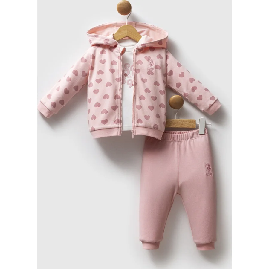 U.S. Polo Assn Takım USB2712 Açık, 3'lü, Pembe