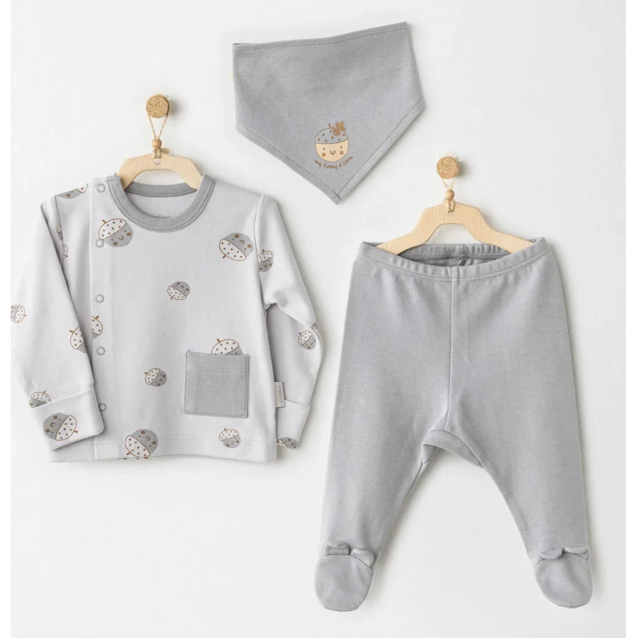 Andywawa Hello Autumn Zıbın Takım, 3'lü, Gri