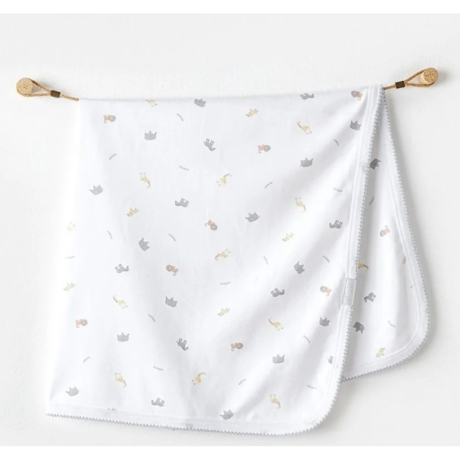 Andywawa Blanket Little King Bebek Battaniye, 85x90 cm, Beyaz