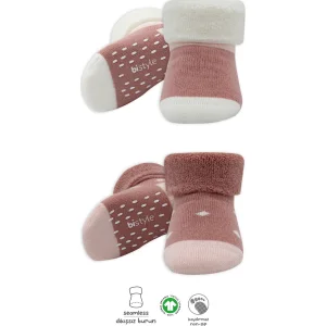 Bistyle Havlu Soket Kaymaz Point Girl, 2'li, Pudra, Pembe