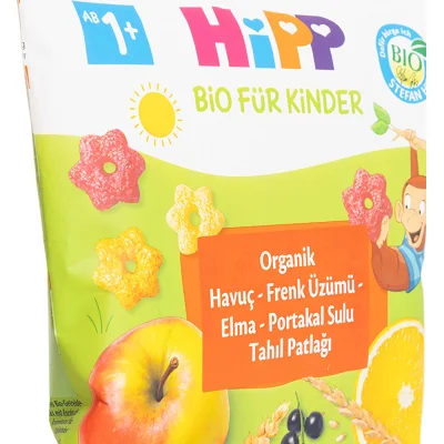 Hipp Organik Havuç Frenk Üzümü Elma Portakal Sulu Tahıl Patlağı, 30 g