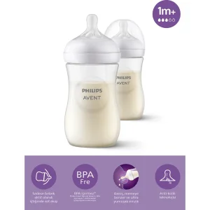 Philips Avent Doğal Tepkili Natural Response PP Biberon Seti, 2'li, 260 ml, 1+ Ay