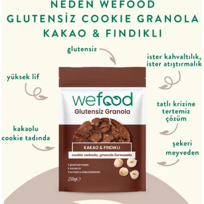 Wefood Kakao ve Fındık Granola, 250 g