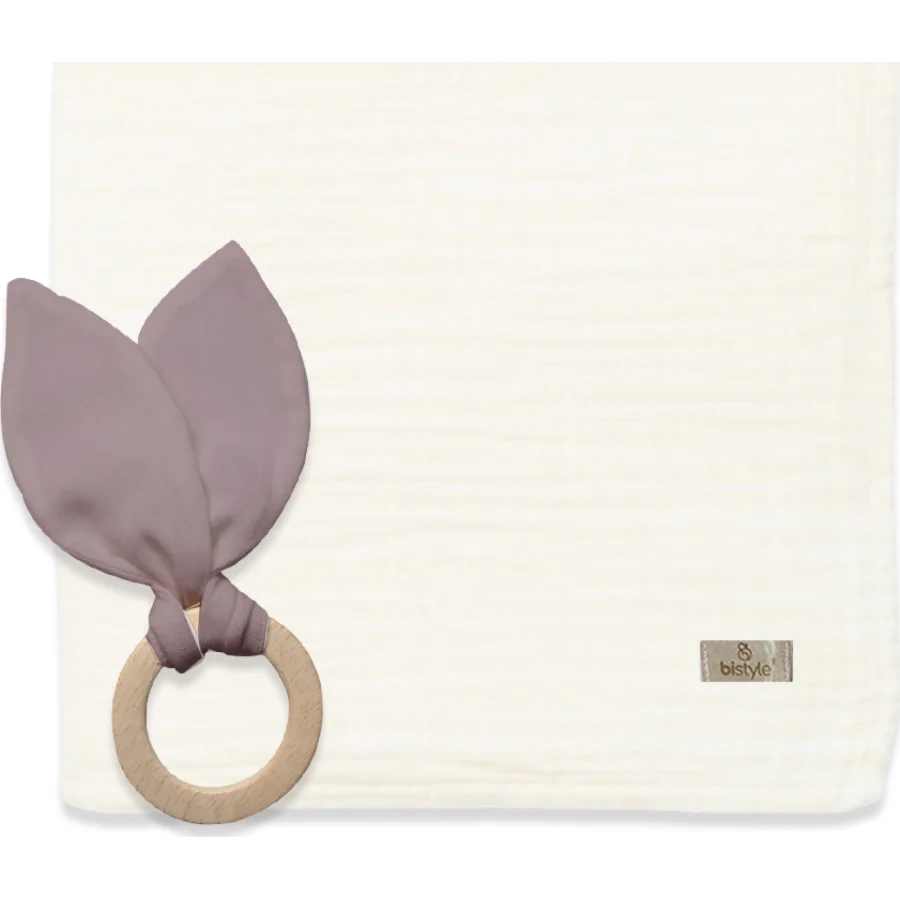 Bistyle Müslin Battaniye Diş Kaşiyicili Family Friends 70155 85x75cm Ekru