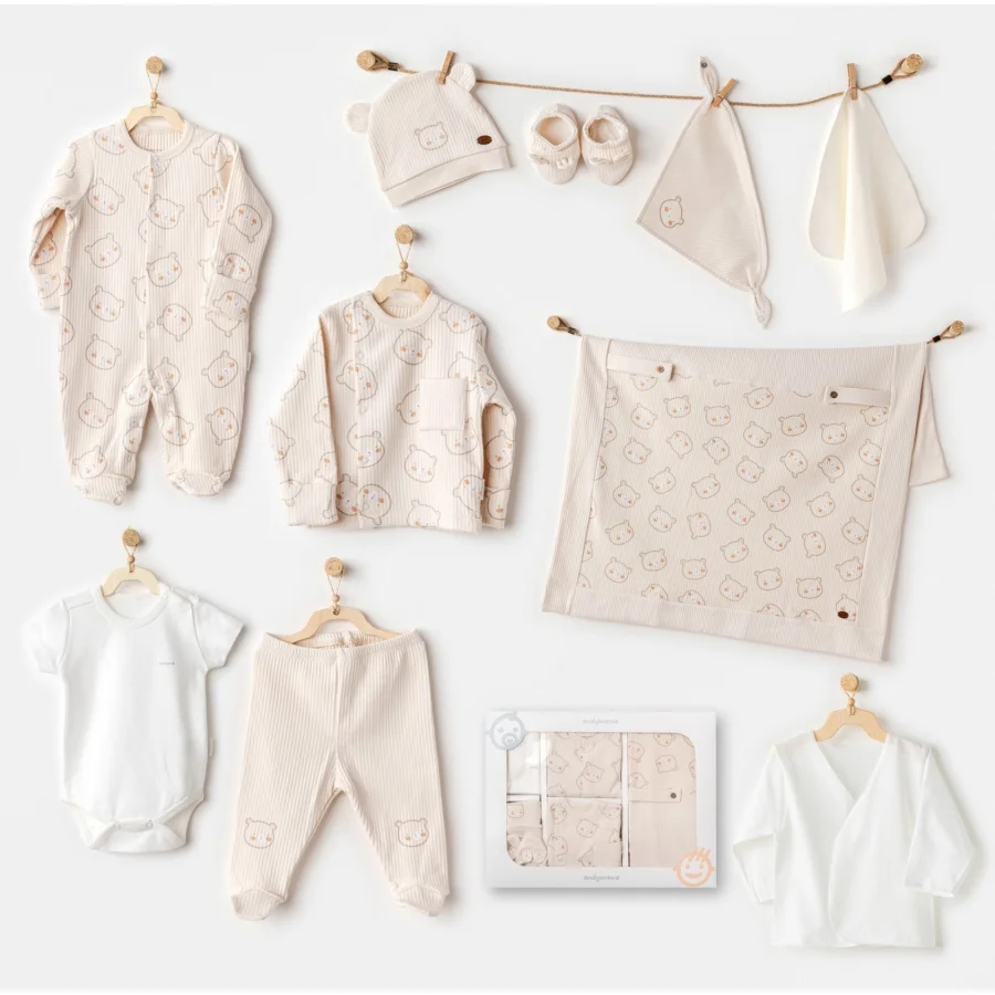 Andywawa AC25181 Bear Time 10'Lu Hastane Çıkışı Light Beige