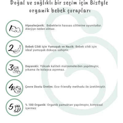 Bistyle Penye Kaymaz Çember Soket Çorap, 5'li, Ekru