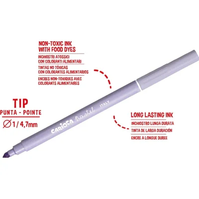 Carioca Pastel Süper Yıkanabilir Keçeli Kalem, 8'li