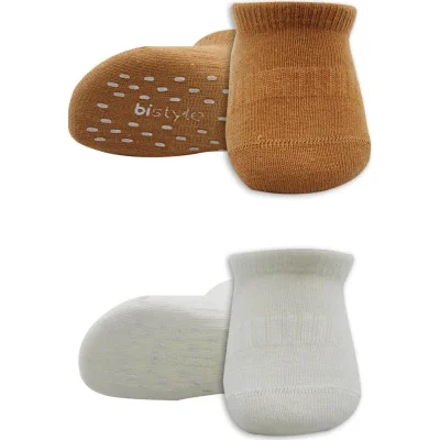 Bistyle Sneakers Kaymaz Colours Penye Çorap, 2'li, Ekru, Hardal