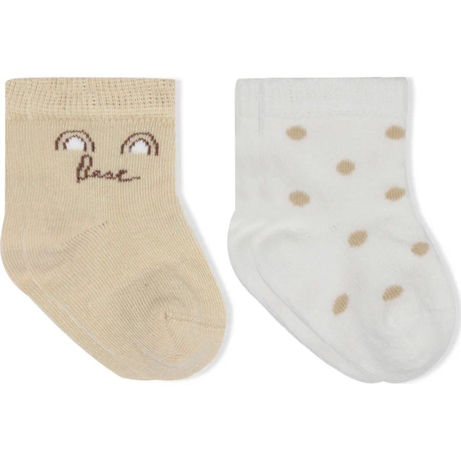 Bistyle So Bear Penye Soket Çorap, 2'li, Ekru, Kahve
