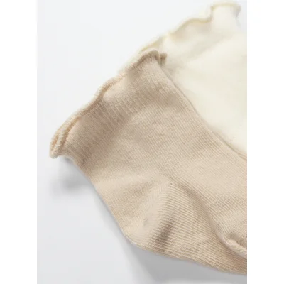 Bistyle Overlok Style Penye Soket Çorap, 2'li, Bej