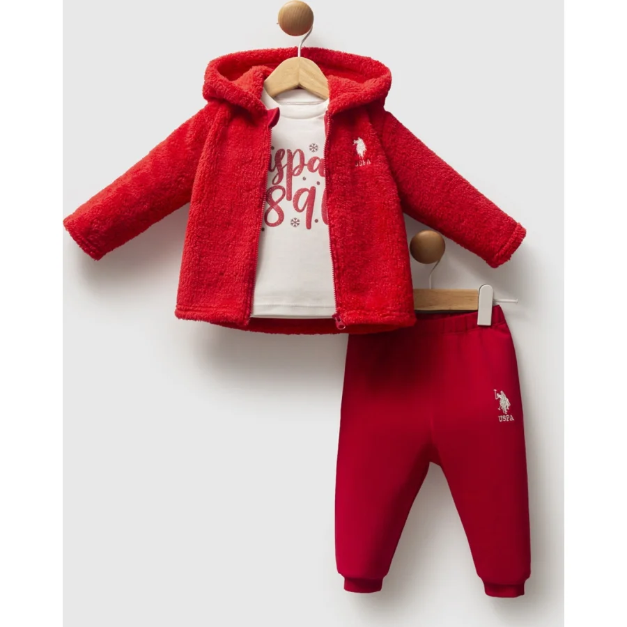 U.S. Polo Assn Takım, 3'lü, Kırmızı